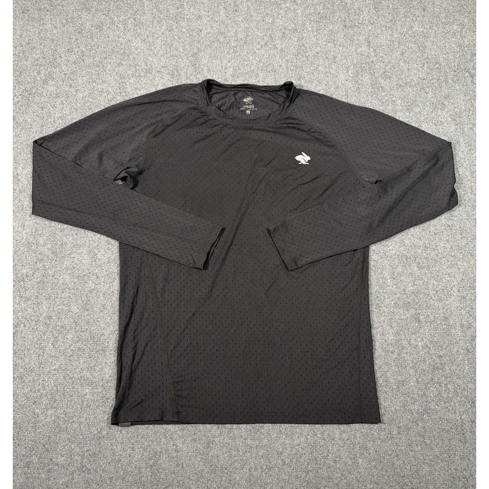 Rabbit EZ Tee Perf Long Sleeve Men's Small Black Running Shirt Perforated